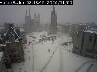 Archiv Foto Webcam Blick vom Ratshof auf den Marktplatz in Halle
