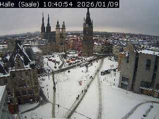 Archiv Foto Webcam Blick vom Ratshof auf den Marktplatz in Halle