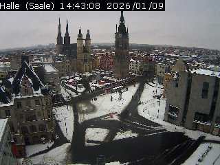 Archiv Foto Webcam Blick vom Ratshof auf den Marktplatz in Halle