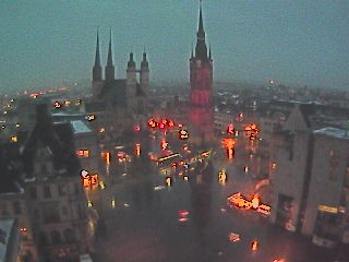 Archiv Foto Webcam Blick vom Ratshof auf den Marktplatz in Halle
