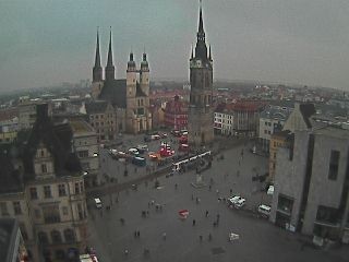 Archiv Foto Webcam Blick vom Ratshof auf den Marktplatz in Halle