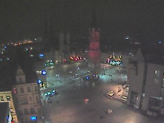 Archiv Foto Webcam Blick vom Ratshof auf den Marktplatz in Halle