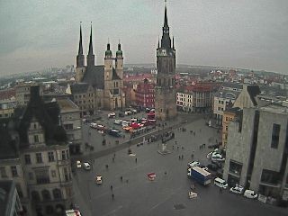 Archiv Foto Webcam Blick vom Ratshof auf den Marktplatz in Halle