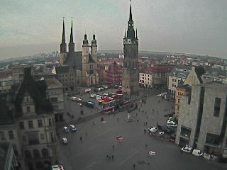 Archiv Foto Webcam Blick vom Ratshof auf den Marktplatz in Halle