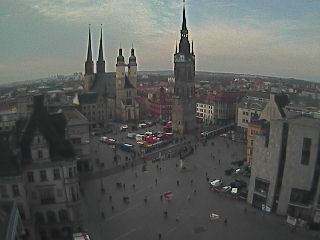 Archiv Foto Webcam Blick vom Ratshof auf den Marktplatz in Halle
