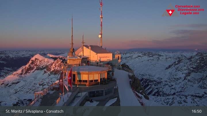 Archiv Foto Webcam Blick vom Corvatsch zum Silvaplanersee