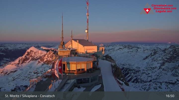 Archiv Foto Webcam Blick vom Corvatsch zum Silvaplanersee