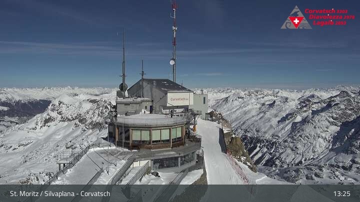 Archiv Foto Webcam Blick vom Corvatsch zum Silvaplanersee
