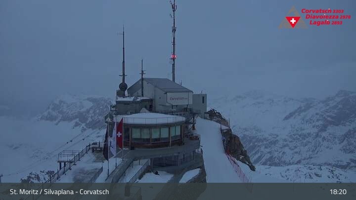 Archiv Foto Webcam Blick vom Corvatsch zum Silvaplanersee