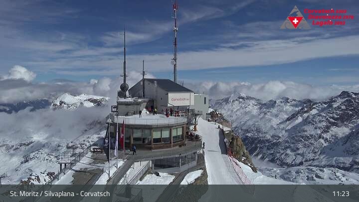 Archiv Foto Webcam Blick vom Corvatsch zum Silvaplanersee