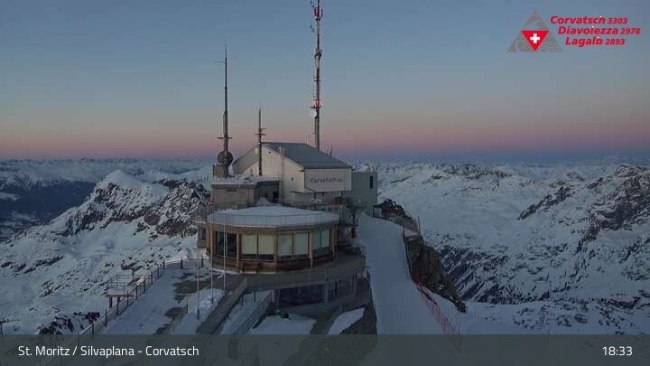 Archiv Foto Webcam Blick vom Corvatsch zum Silvaplanersee