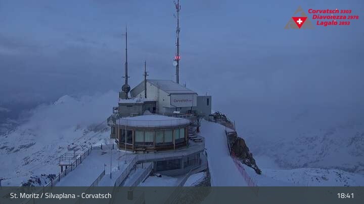 Archiv Foto Webcam Blick vom Corvatsch zum Silvaplanersee