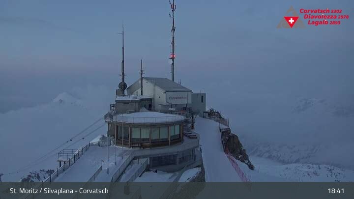 Archiv Foto Webcam Blick vom Corvatsch zum Silvaplanersee