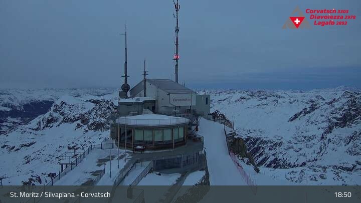 Archiv Foto Webcam Blick vom Corvatsch zum Silvaplanersee