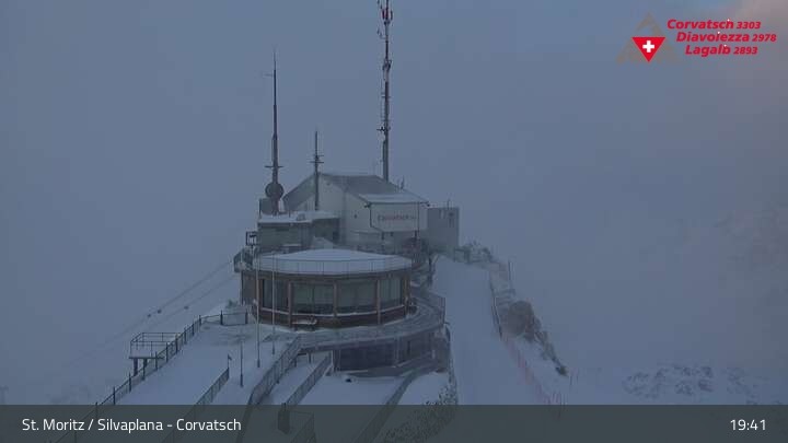 Archiv Foto Webcam Blick vom Corvatsch zum Silvaplanersee