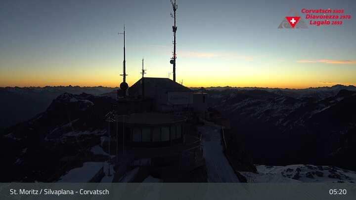 Archiv Foto Webcam Blick vom Corvatsch zum Silvaplanersee