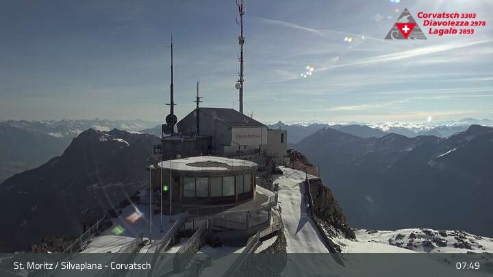 Archiv Foto Webcam Blick vom Corvatsch zum Silvaplanersee