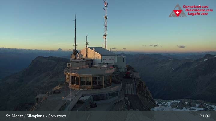 Archiv Foto Webcam Blick vom Corvatsch zum Silvaplanersee