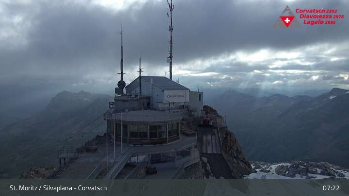 Archiv Foto Webcam Blick vom Corvatsch zum Silvaplanersee