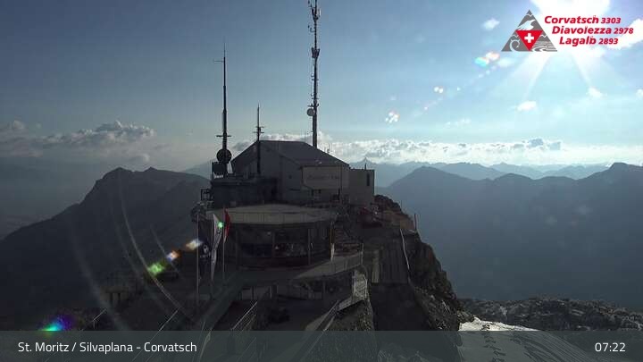 Archiv Foto Webcam Blick vom Corvatsch zum Silvaplanersee