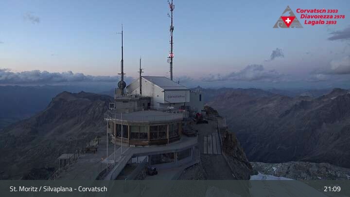 Archiv Foto Webcam Blick vom Corvatsch zum Silvaplanersee