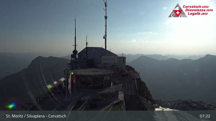 Archiv Foto Webcam Blick vom Corvatsch zum Silvaplanersee