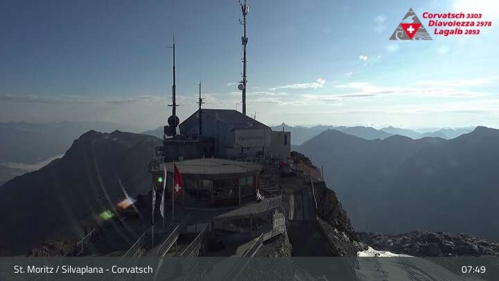 Archiv Foto Webcam Blick vom Corvatsch zum Silvaplanersee
