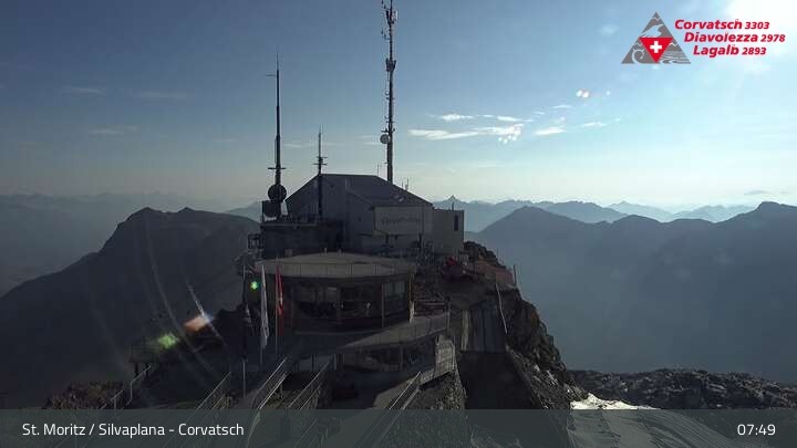 Archiv Foto Webcam Blick vom Corvatsch zum Silvaplanersee