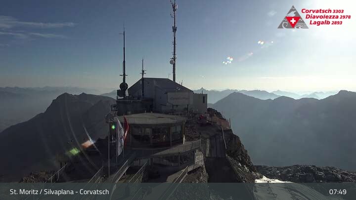 Archiv Foto Webcam Blick vom Corvatsch zum Silvaplanersee