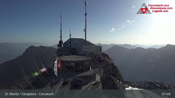 Archiv Foto Webcam Blick vom Corvatsch zum Silvaplanersee