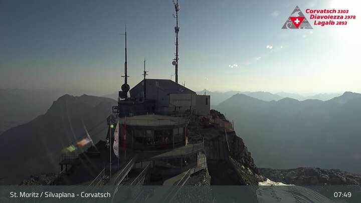 Archiv Foto Webcam Blick vom Corvatsch zum Silvaplanersee