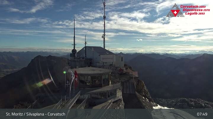 Archiv Foto Webcam Blick vom Corvatsch zum Silvaplanersee