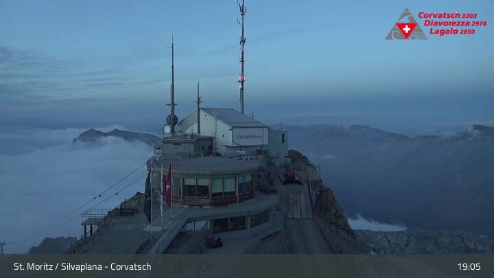 Archiv Foto Webcam Blick vom Corvatsch zum Silvaplanersee