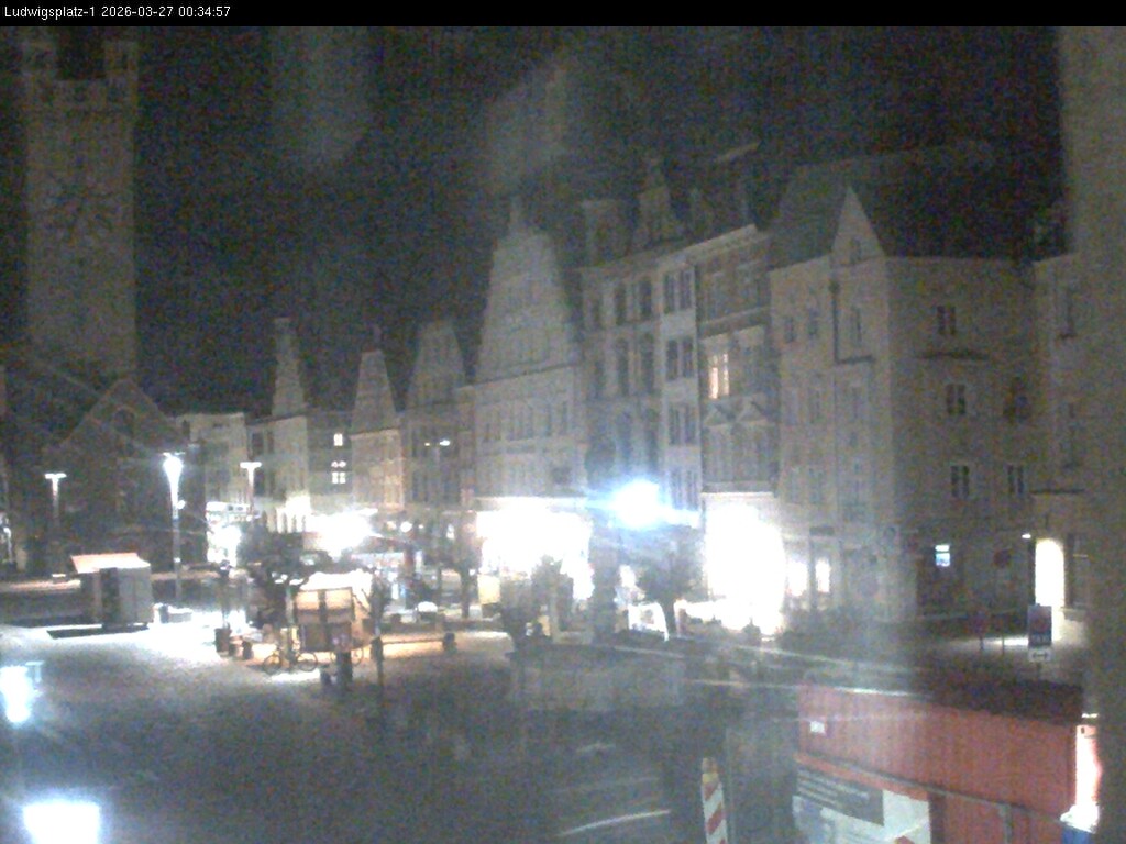 Archiv Foto Webcam Straubing: Blick auf den Stadtturm und Ludwigsplatz