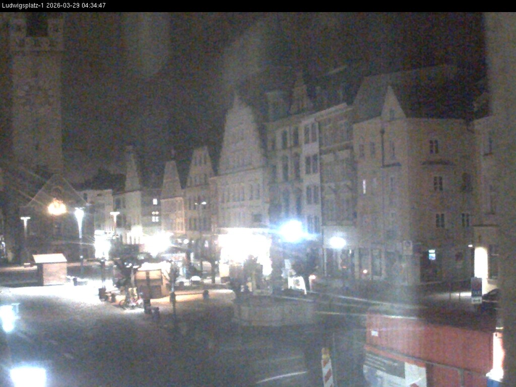 Archiv Foto Webcam Straubing: Blick auf den Stadtturm und Ludwigsplatz
