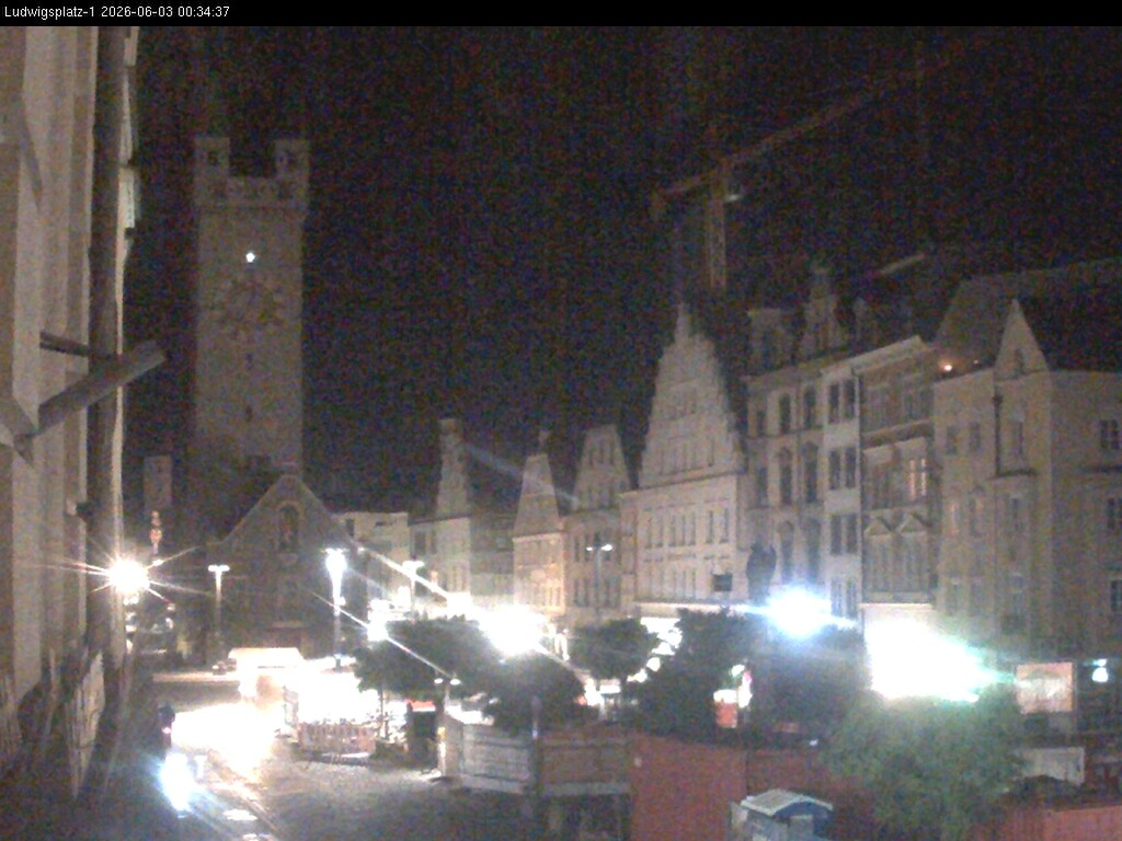 Archiv Foto Webcam Straubing: Blick auf den Stadtturm und Ludwigsplatz