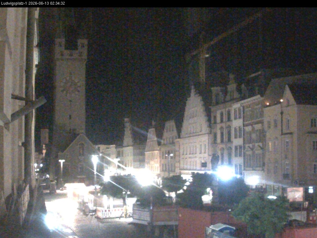 Archiv Foto Webcam Straubing: Blick auf den Stadtturm und Ludwigsplatz
