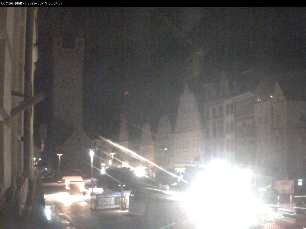 Archiv Foto Webcam Straubing: Blick auf den Stadtturm und Ludwigsplatz