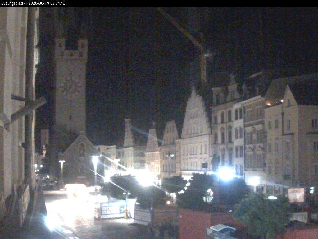 Archiv Foto Webcam Straubing: Blick auf den Stadtturm und Ludwigsplatz
