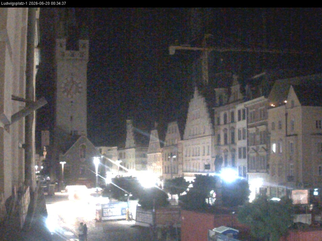Archiv Foto Webcam Straubing: Blick auf den Stadtturm und Ludwigsplatz