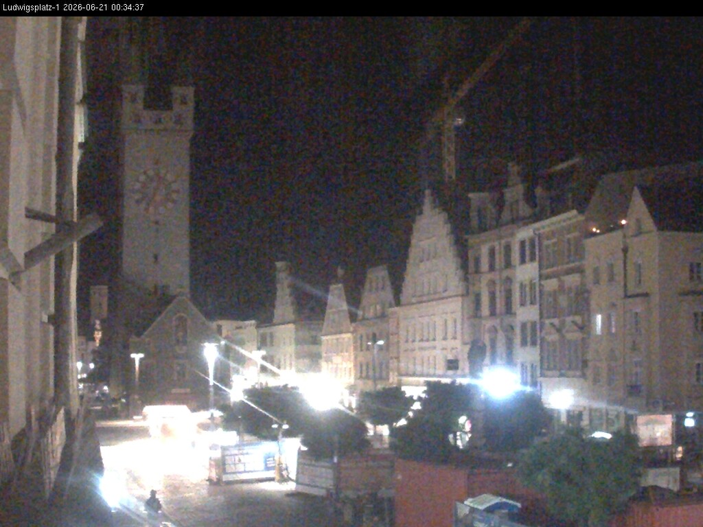 Archiv Foto Webcam Straubing: Blick auf den Stadtturm und Ludwigsplatz