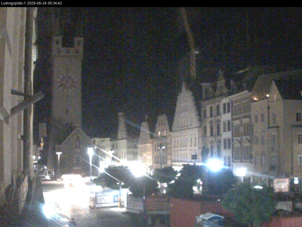 Archiv Foto Webcam Straubing: Blick auf den Stadtturm und Ludwigsplatz