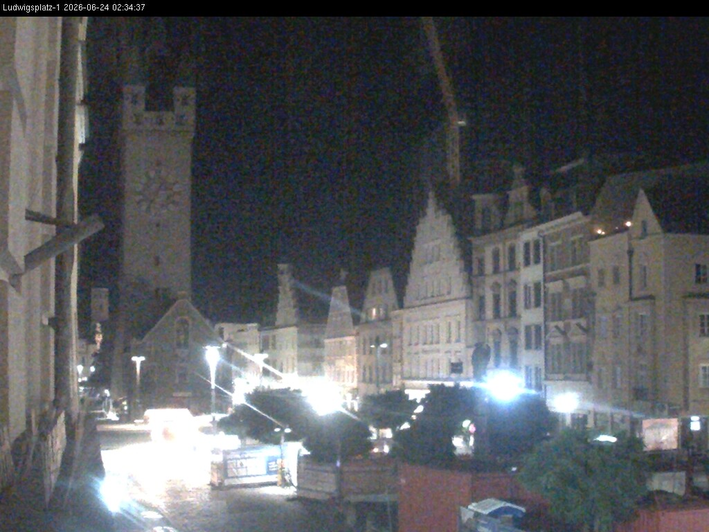 Archiv Foto Webcam Straubing: Blick auf den Stadtturm und Ludwigsplatz