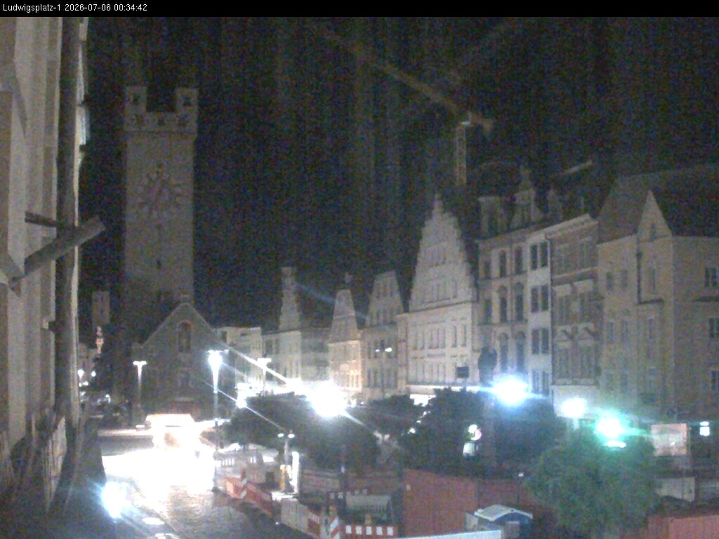 Archiv Foto Webcam Straubing: Blick auf den Stadtturm und Ludwigsplatz