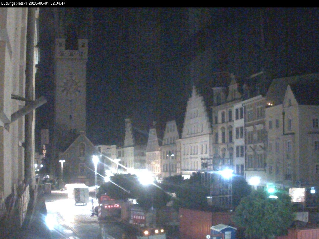 Archiv Foto Webcam Straubing: Blick auf den Stadtturm und Ludwigsplatz