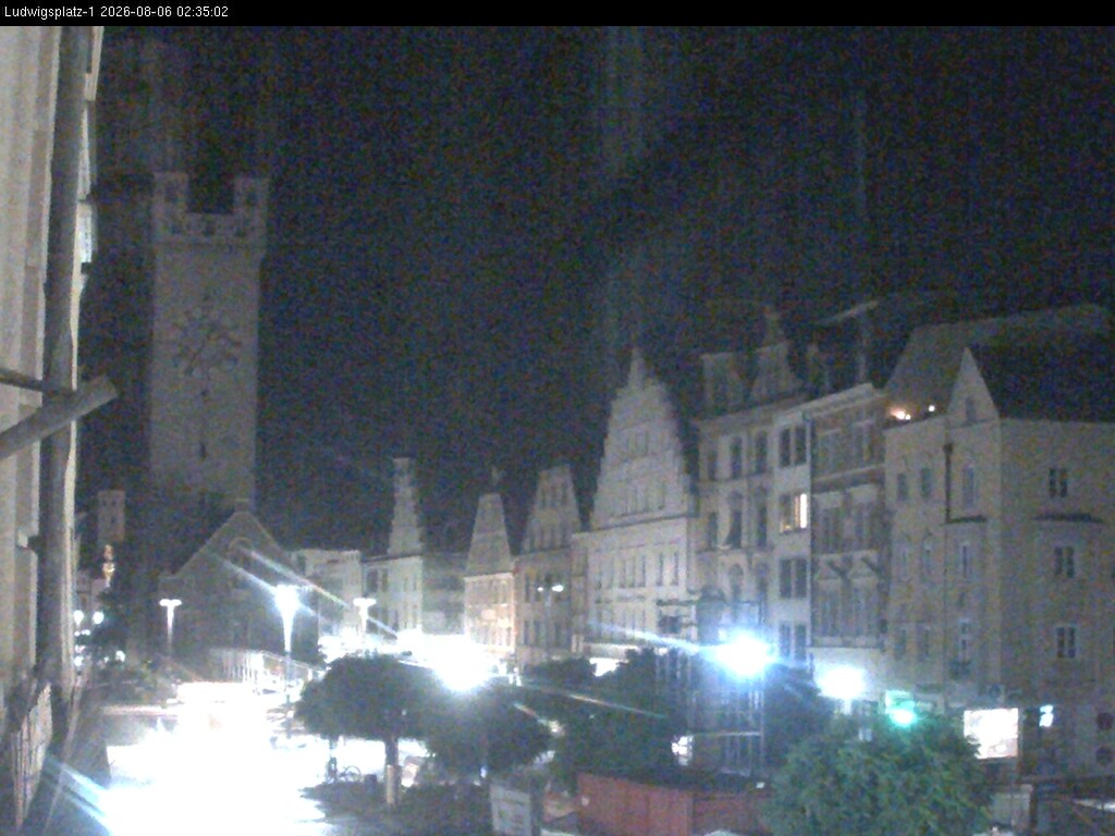 Archiv Foto Webcam Straubing: Blick auf den Stadtturm und Ludwigsplatz