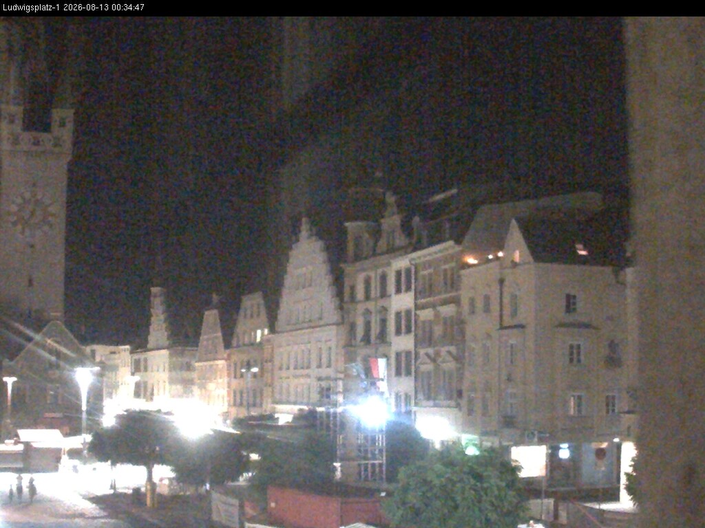 Archiv Foto Webcam Straubing: Blick auf den Stadtturm und Ludwigsplatz