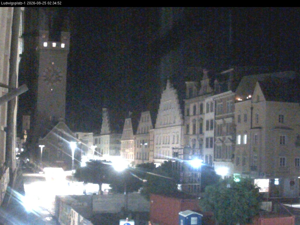 Archiv Foto Webcam Straubing: Blick auf den Stadtturm und Ludwigsplatz