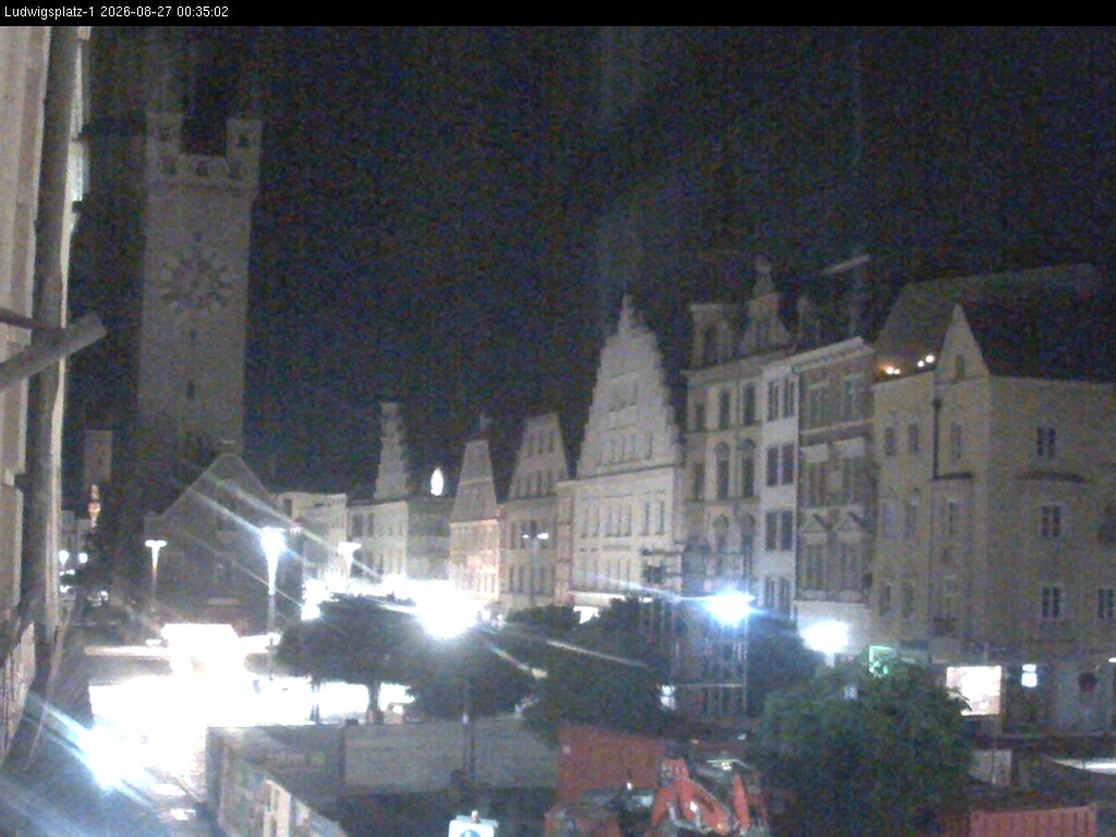 Archiv Foto Webcam Straubing: Blick auf den Stadtturm und Ludwigsplatz