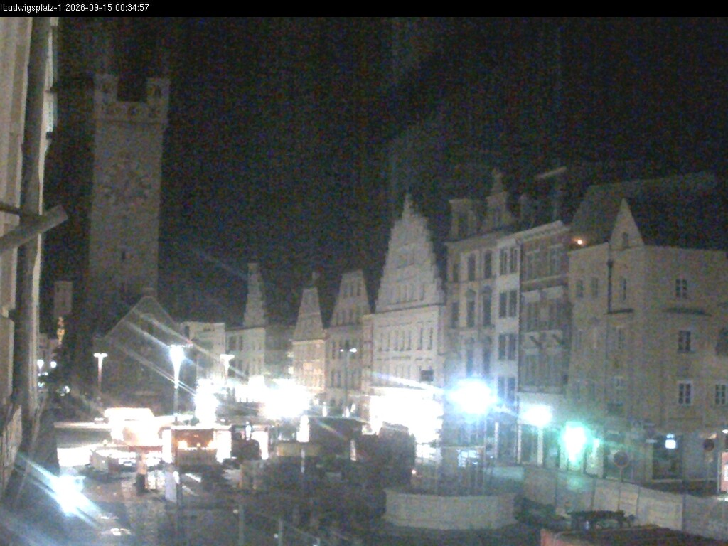 Archiv Foto Webcam Straubing: Blick auf den Stadtturm und Ludwigsplatz